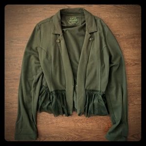 Mudd Military Jacket with ruffles